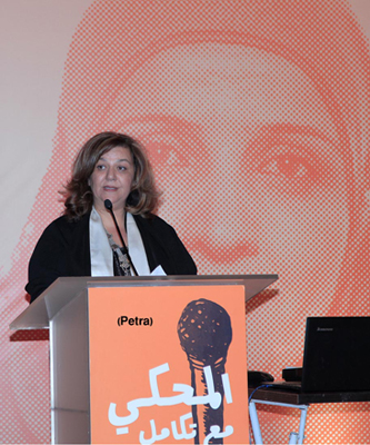USAID Takamol Chief of Party Nermeen Murad delivers a speech at a ceremony in Amman on Thursday marking the conclusion of the '16 Days of Activism Against Gender-Based Violence' campaign (Petra photo)